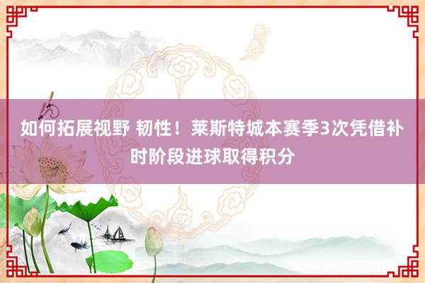 如何拓展视野 韧性！莱斯特城本赛季3次凭借补时阶段进球取得积分