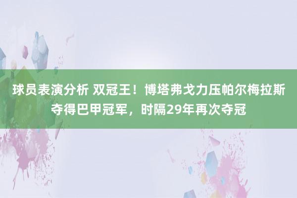 球员表演分析 双冠王！博塔弗戈力压帕尔梅拉斯夺得巴甲冠军，时隔29年再次夺冠