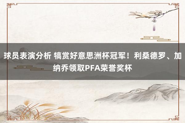 球员表演分析 犒赏好意思洲杯冠军！利桑德罗、加纳乔领取PFA荣誉奖杯