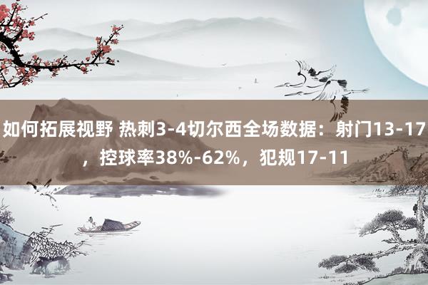 如何拓展视野 热刺3-4切尔西全场数据：射门13-17，控球率38%-62%，犯规17-11